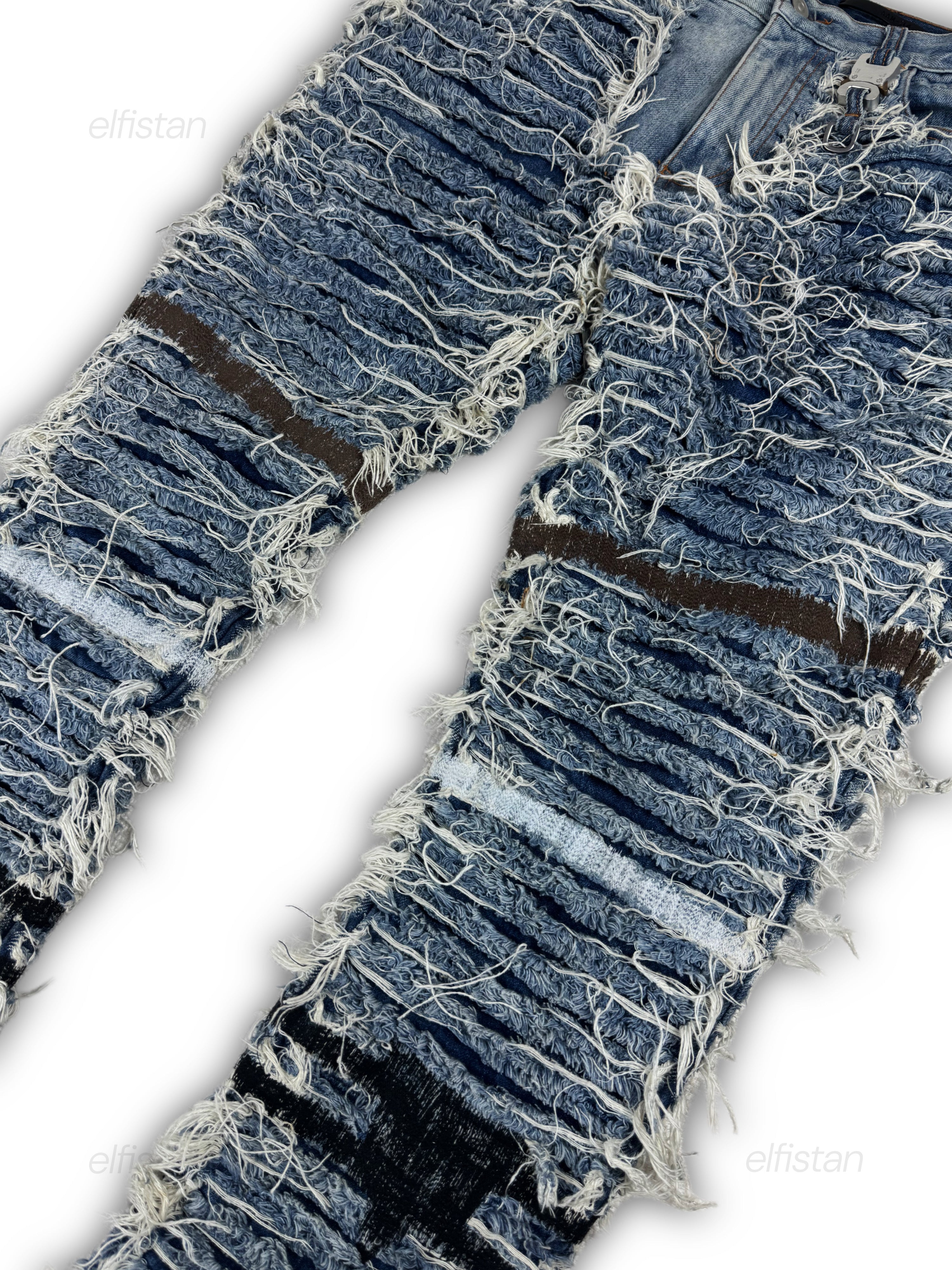 Alyx x Bleackmeans shredded denim blue