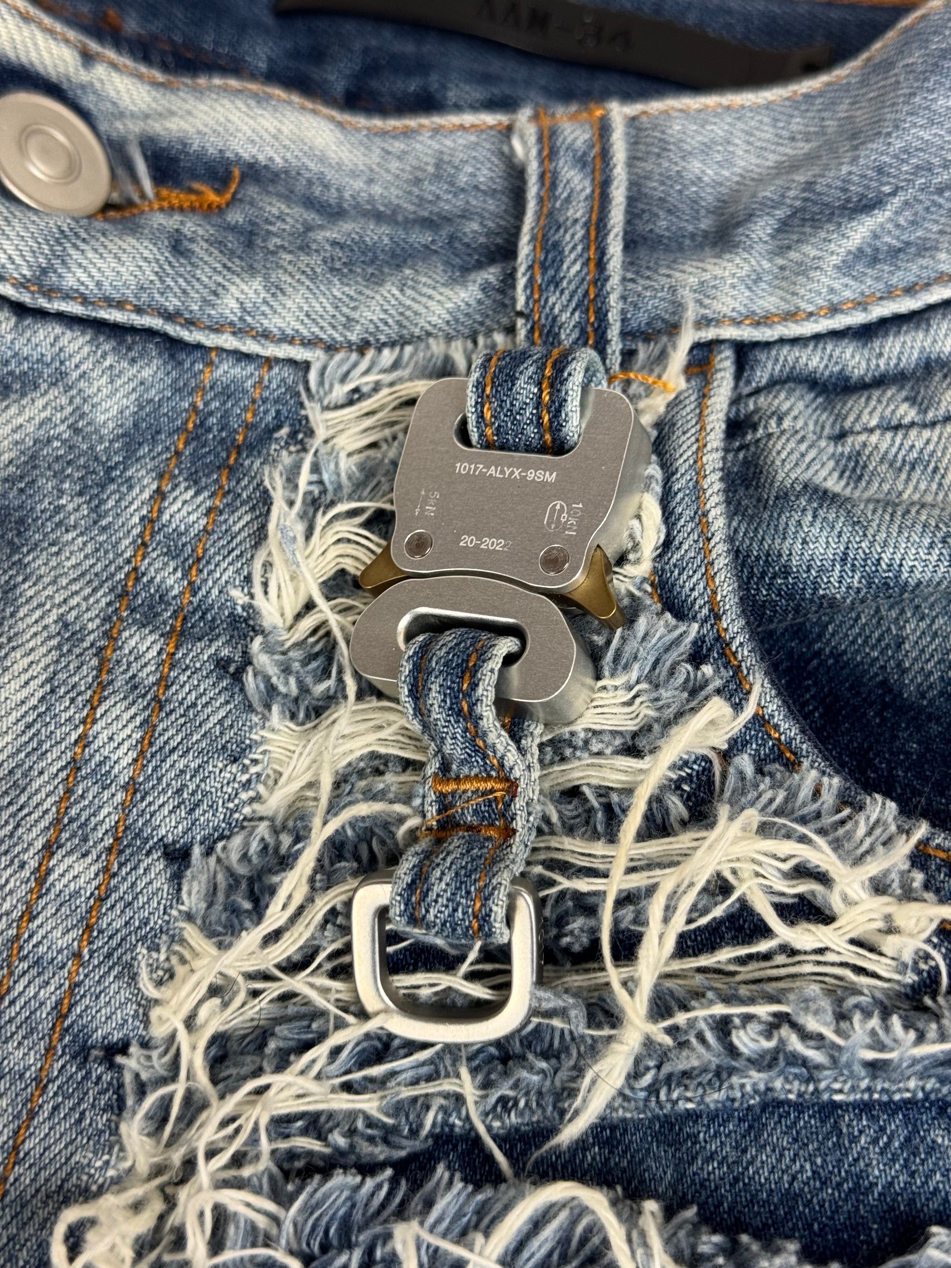 Alyx x Bleackmeans shredded denim blue