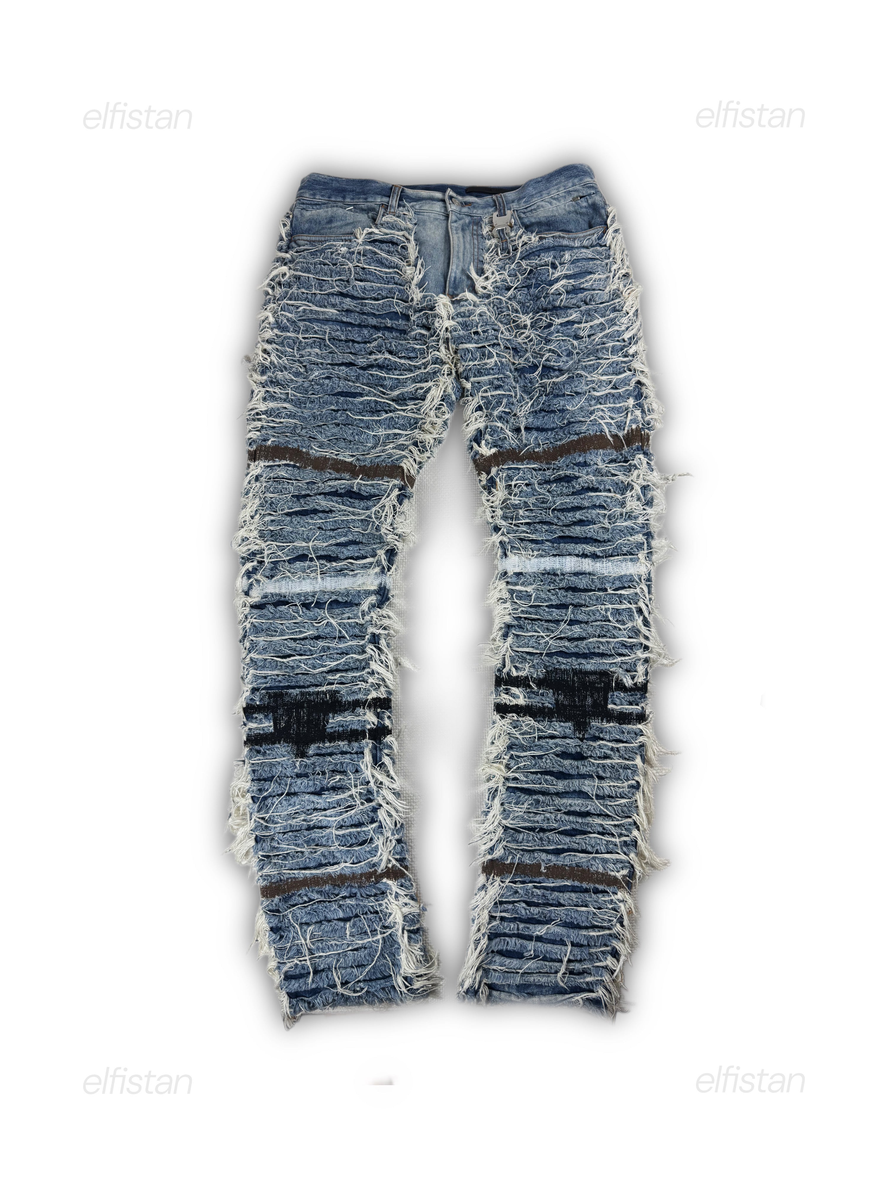 Alyx x Bleackmeans shredded denim blue