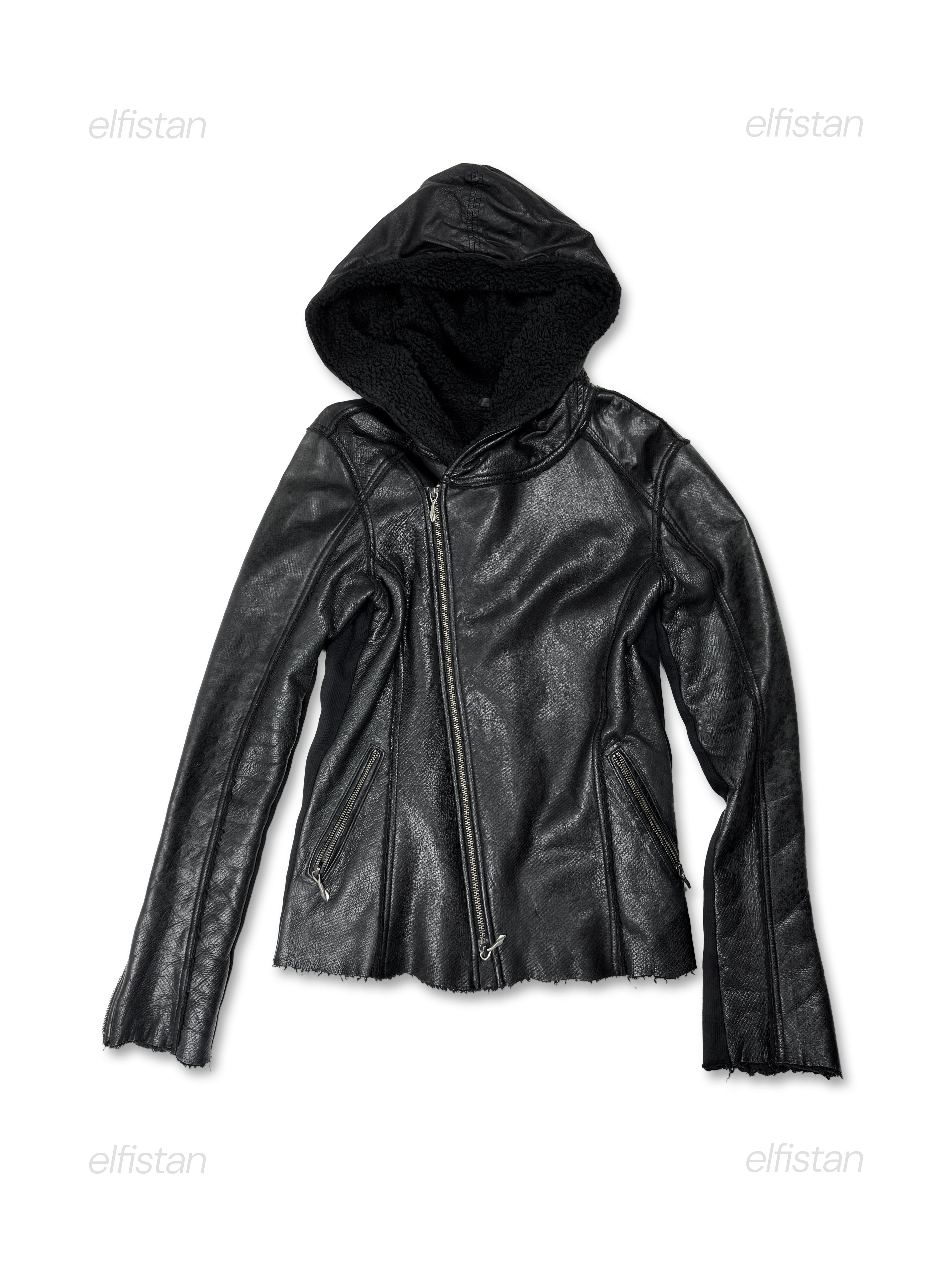 14th Addiction Hooded Leather Jacket