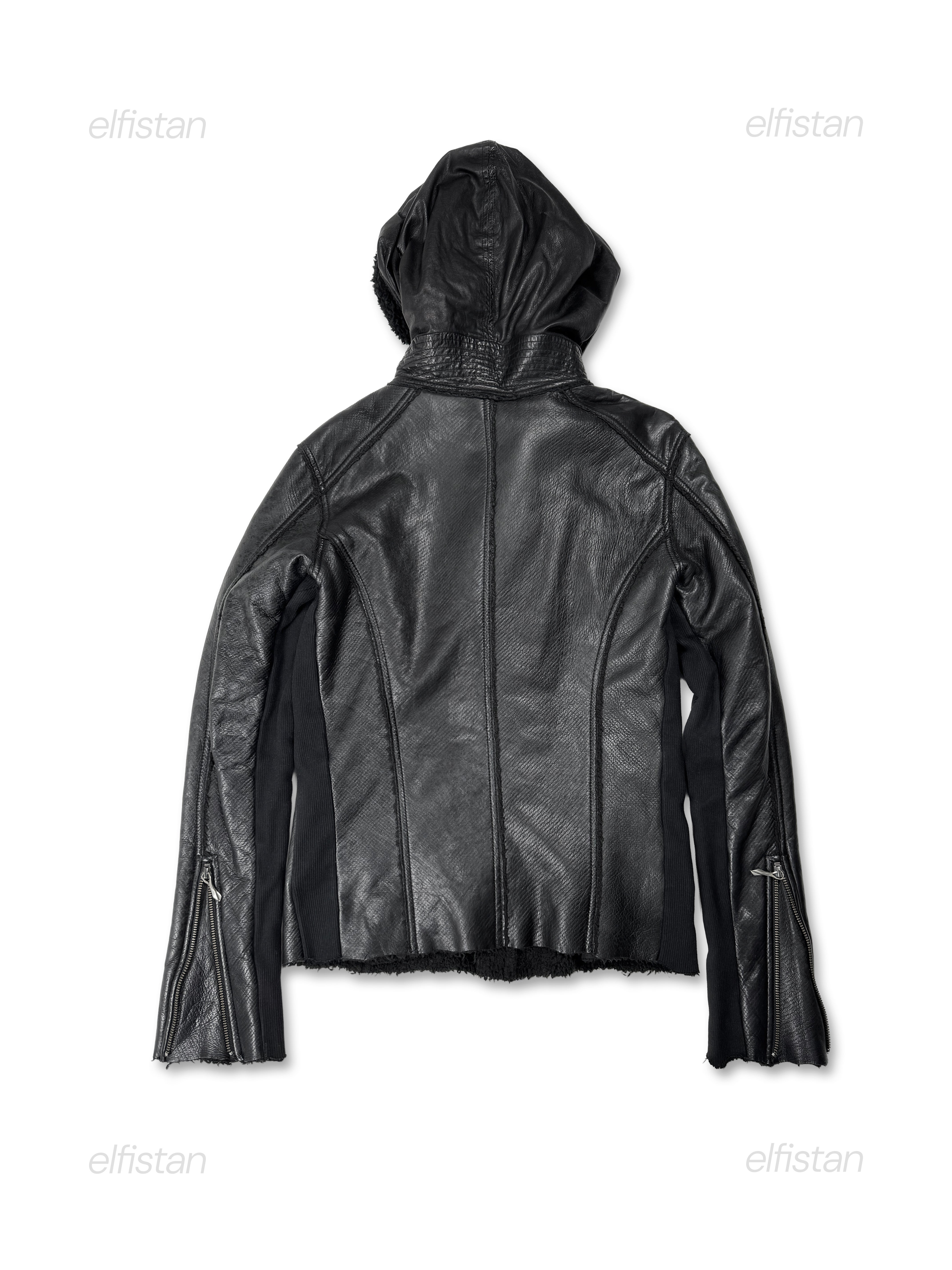 14th Addiction Hooded Leather Jacket