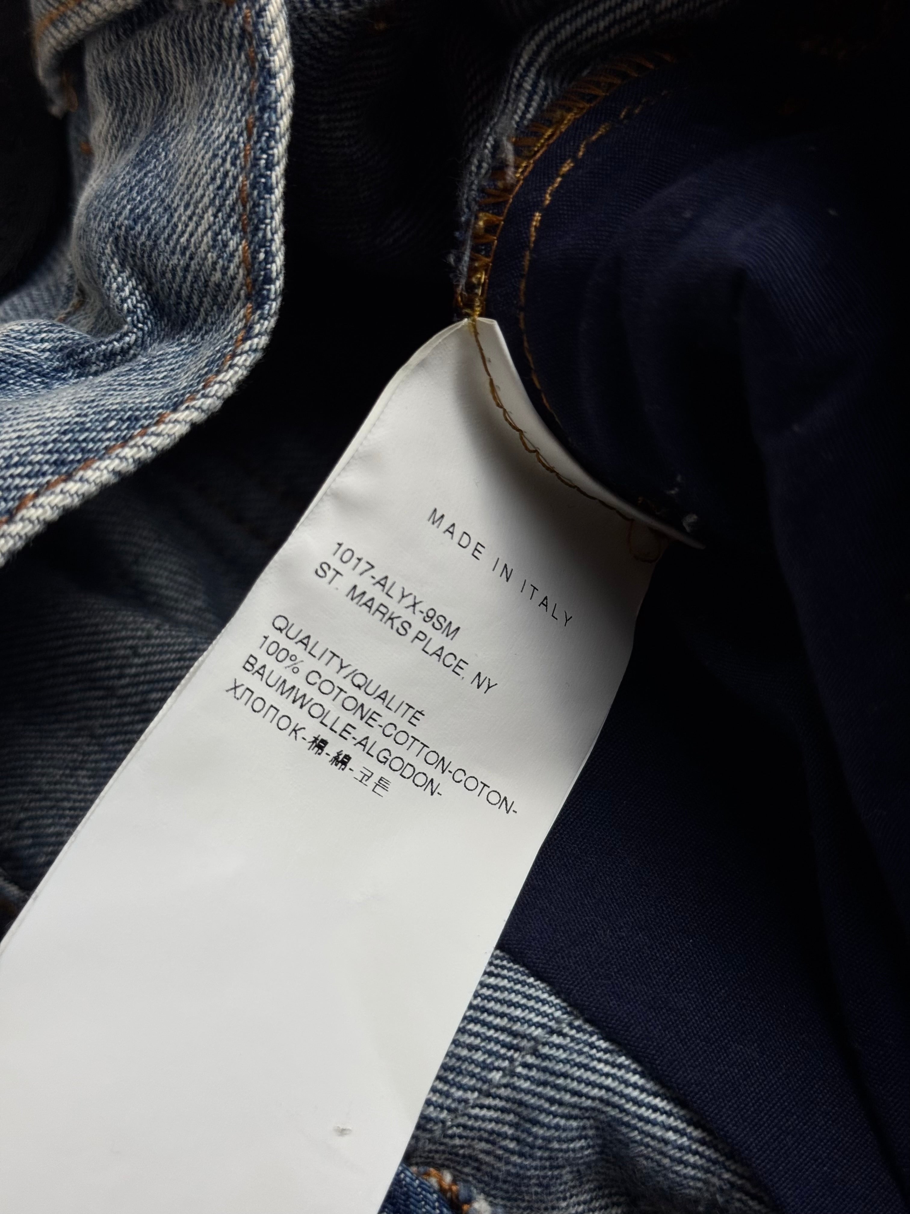 Alyx x Bleackmeans shredded denim blue