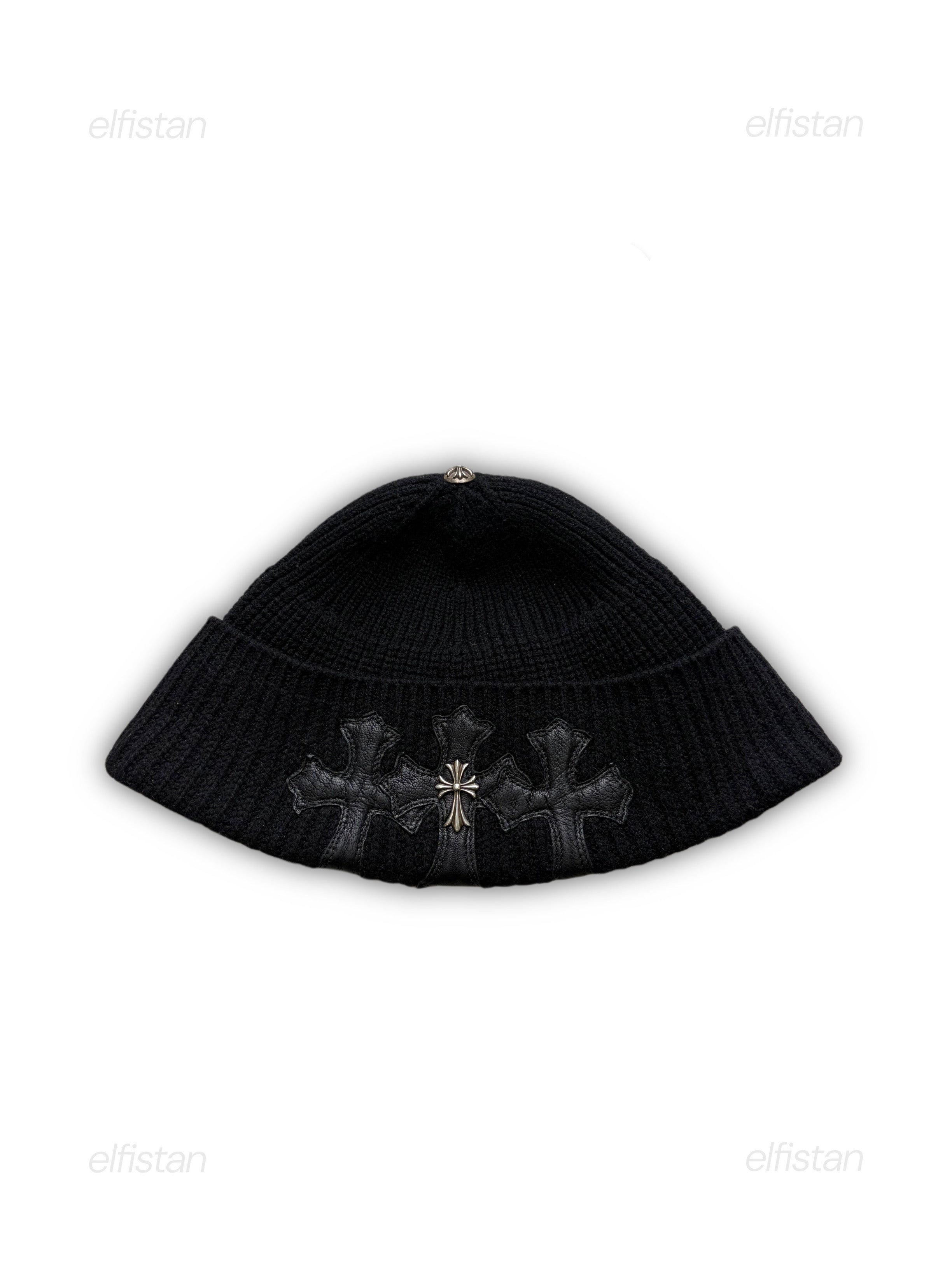 Chrome hearts triple cross patch beanie