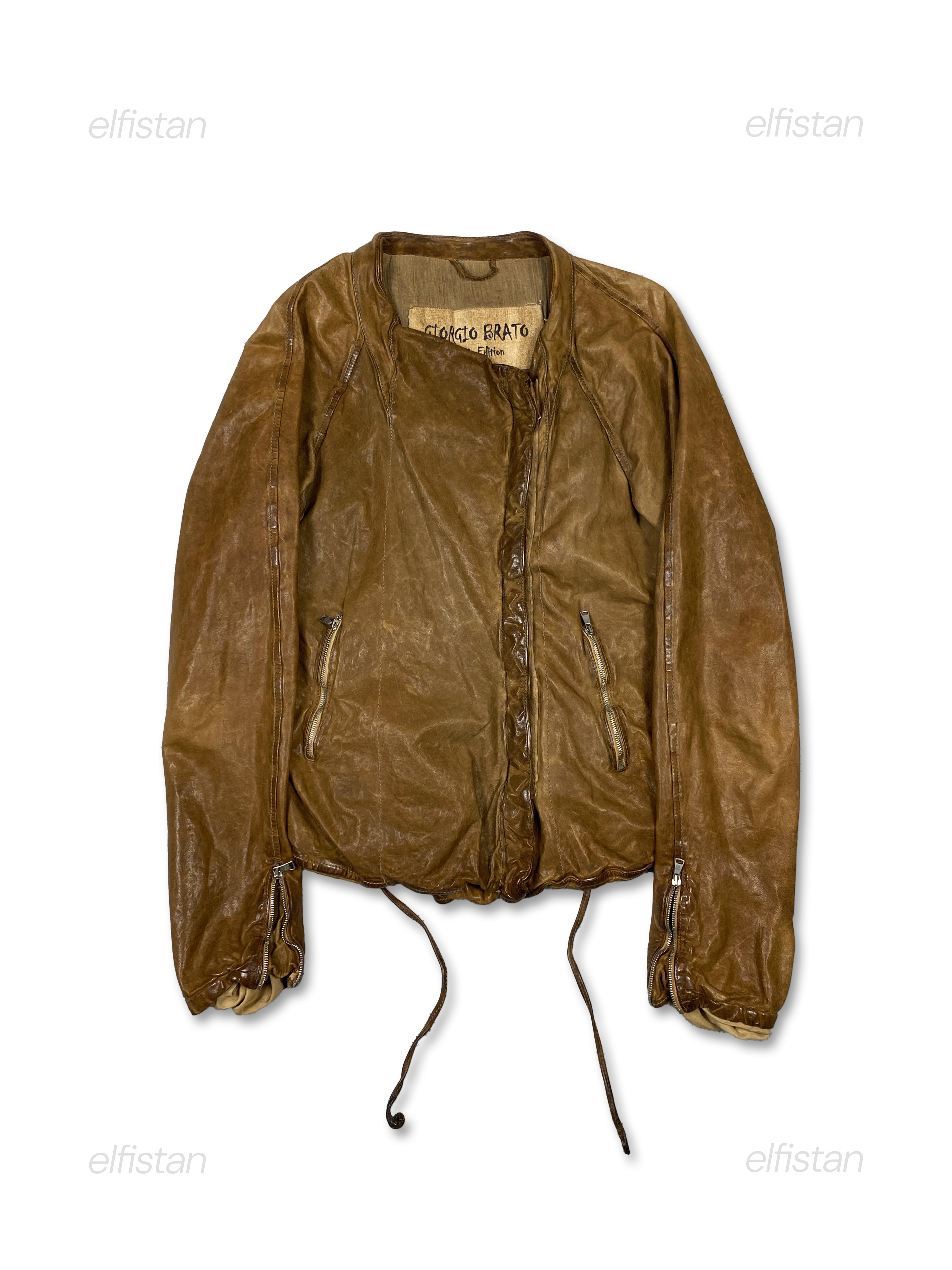 Giorgio Brato Lamb Skin Leather Jacket