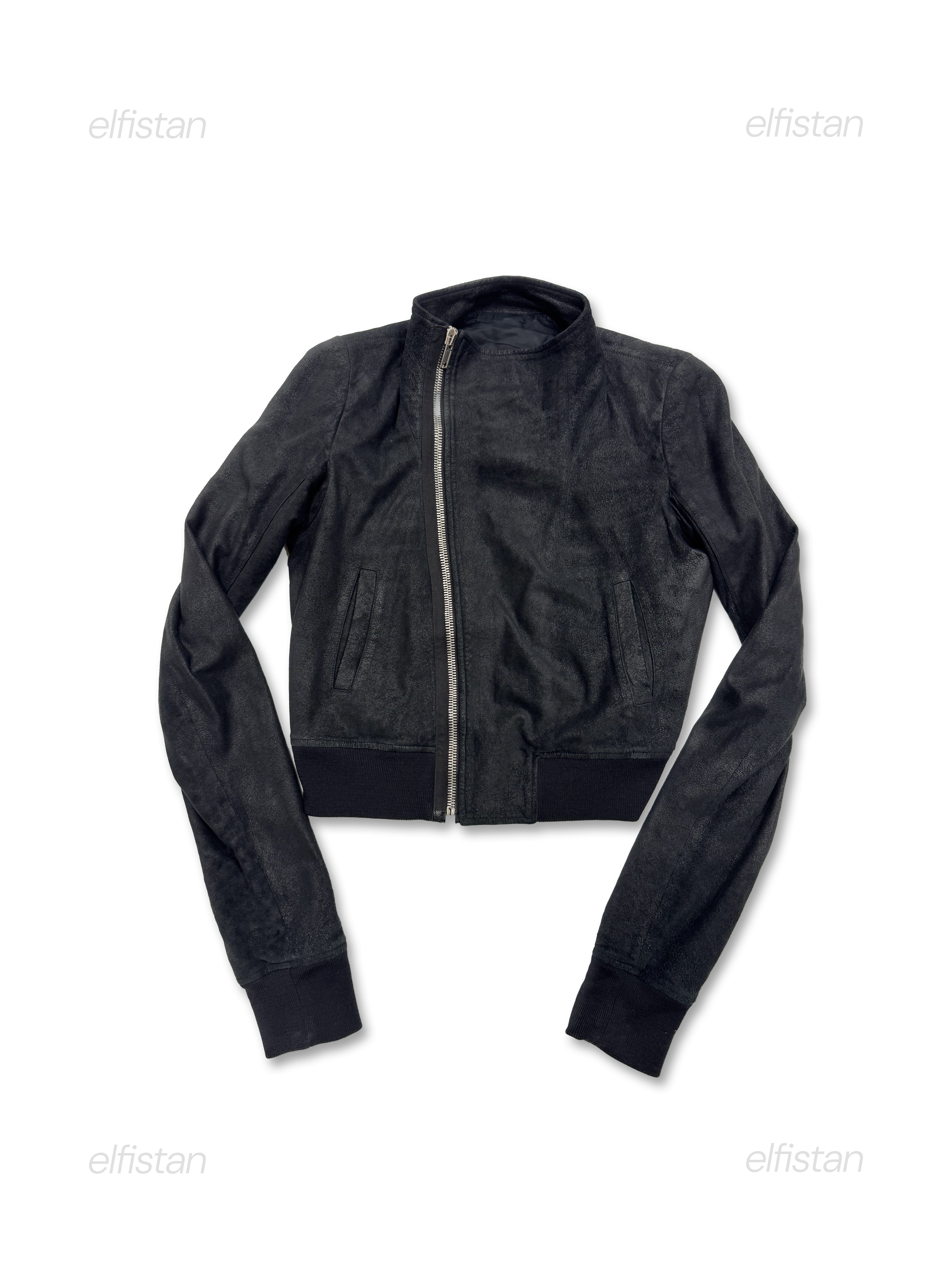 Rick Owens Cropped Leather Jacket